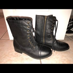 Black combat boots